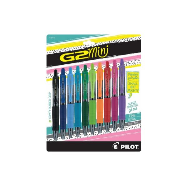 10 Packs of 0.7mm Pilot G2 Mini Premium Rolling Ball Gel Pens Sale