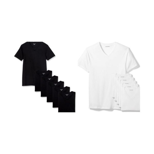 Pack of 6 Amazon Essentials Men’s V-Neck Undershirts For Discount