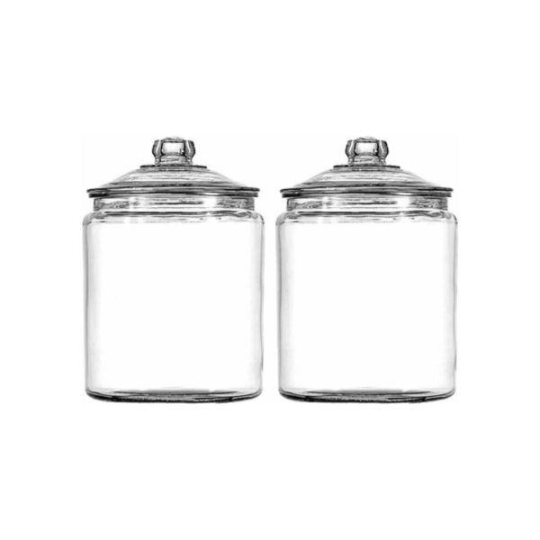 Set of 2 Anchor Hocking Heritage Hill 1 Gallon Glass Jar with Lid For Discount